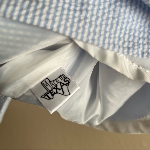 EUC Pleated Seersucker Skirt in Navy Blue by Lauren James - Picture 5 of 9